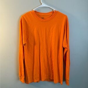 Orange Fruit of the Loom Long Sleeve Men's Shirt